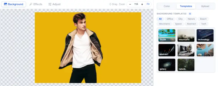 Añadir fondo personalizado después de eliminar el fondo
