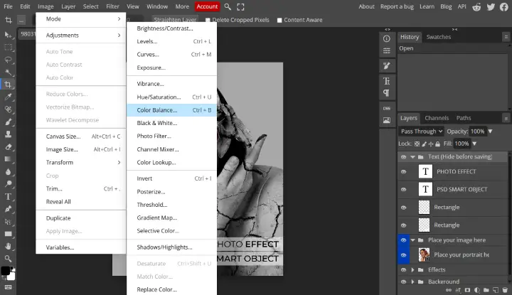 Edit photos with advanced Photoshop tools